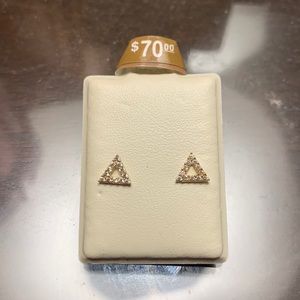 Triangle Stud Earrings in 10K Gold
